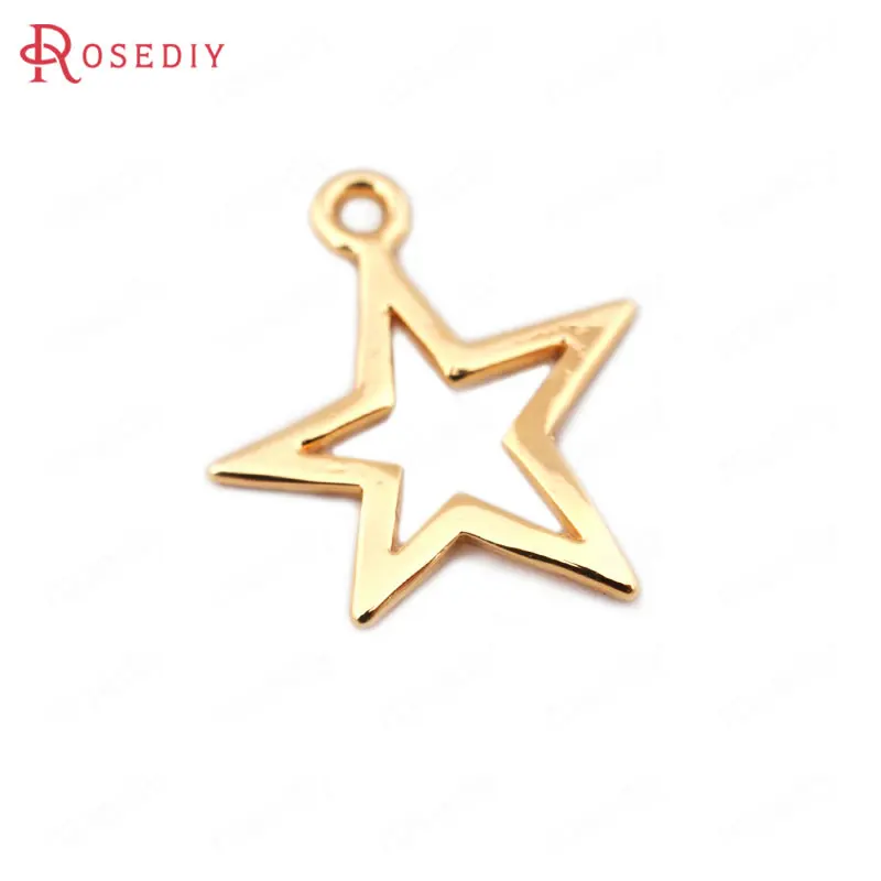 (33569)10PCS 14*12MM 24K Gold Color Brass Star Charms Pendants High Quality Diy Jewelry Findings Accessories wholesale | Украшения и