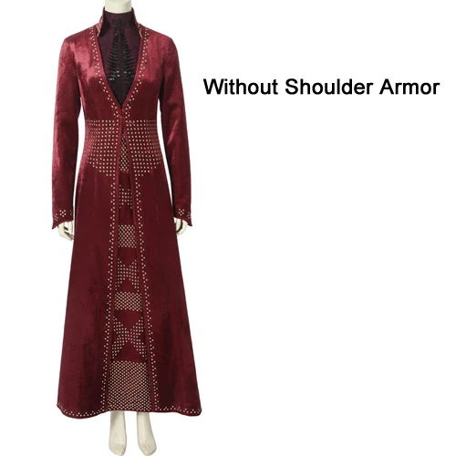 Cersei Lannister/костюм для косплея; костюм на Хэллоуин; костюм для косплея; костюм для игры престолов; 8 сезон; платье королевы Серсеи Ланнистер - Цвет: Without Armor