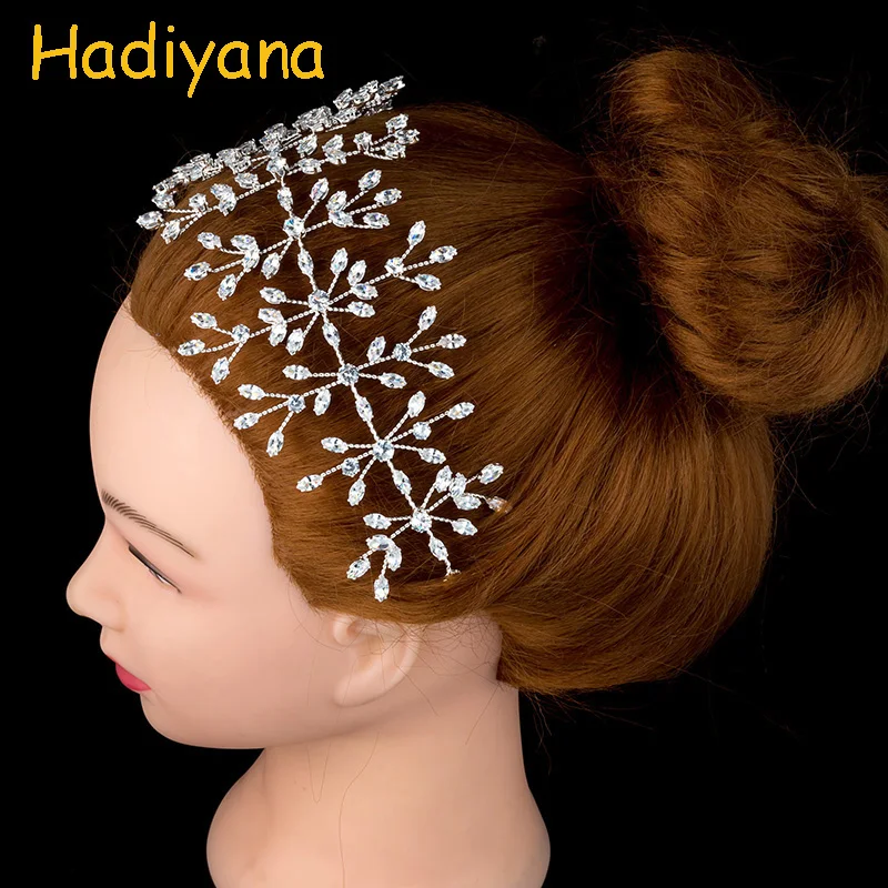 

Tiaras And Crowns HADIYANA New Fashion Wedding Party Luxury Wire Design Classic Trendy Temperament For Women BC4701 Sombreros