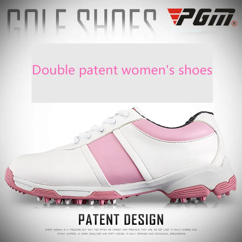 Женские гольф-ботинки из натуральной кожи без шипов 2018 PGM, ультрамягкие, сверхвоздухопроницаемые, водонепроницаемые.