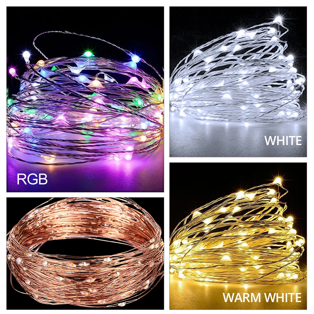 

100/200 LEDs Solar Lawn Lamps 10M 20M IP65 Garden Light 33FT 66FT RGB Silver/Copper Wire Fairy String Lights New Year Patio Yard