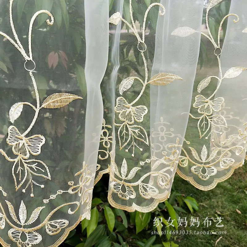 1 pc American Style leaf sheer tulle window curtains for the bedroom Living room cortinas dormitorio | Дом и сад
