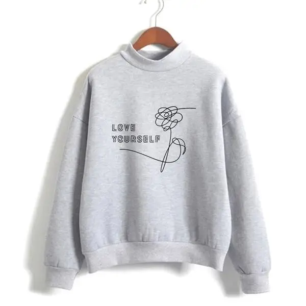 LOVE YOURSELF Sweatshir harajuku джемпер Мода гот Цитата наряд слоган Забавный гранж Графический пуловеры tumblr эстетическое Топ