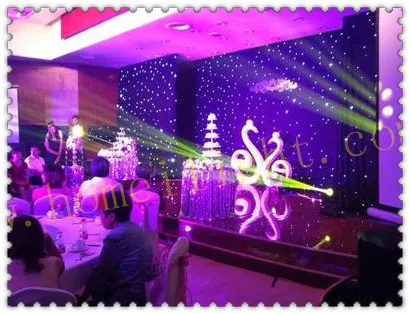 4x6 м Светодиодная звезда ткань синий и белый смешанный цвет занавес для свадебной