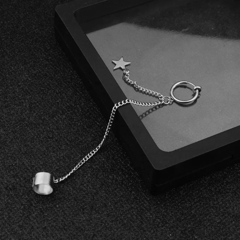 Модные ювелирные изделия 1 шт. KPOP Bangtan Boys Album JIMIN star серьги-гвоздики из нержавеющей стали двойные пирсинг серьги звезда Луна ювелирные изделия