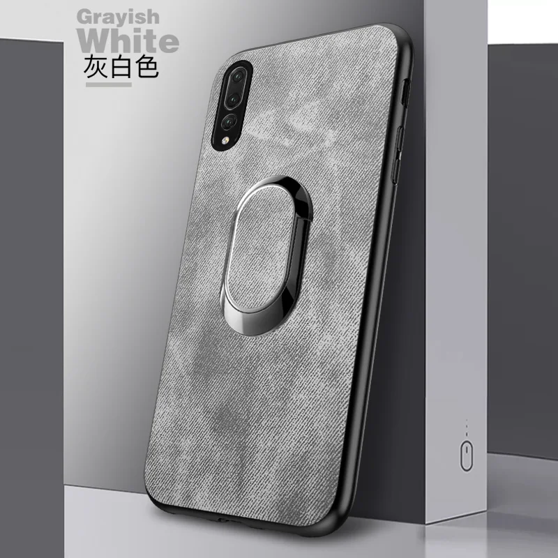 Grayish White Чехол для телефона для huawei P10 P20 Коврики 9 10 Pro Чехол Ткань кронштейн заднюю крышку для P20 Lite Honor 8X10 9 V9 чехол - Цвет: Grayish White