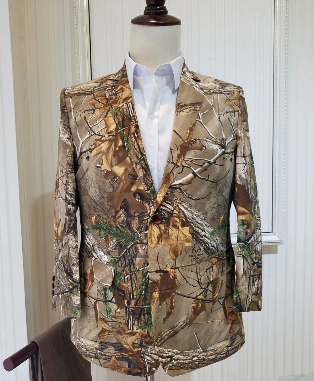 

man Tuxedo coats camouflage groomwear custom make free shipping