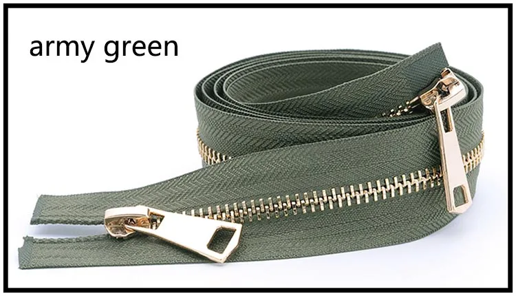 army green Meetee 5#120 см золотые металлические молнии Двойные открытые ползунки для шитья пуховое пальто куртка на молнии Одежда домашний текстиль инструменты аксессуары - Цвет: army green