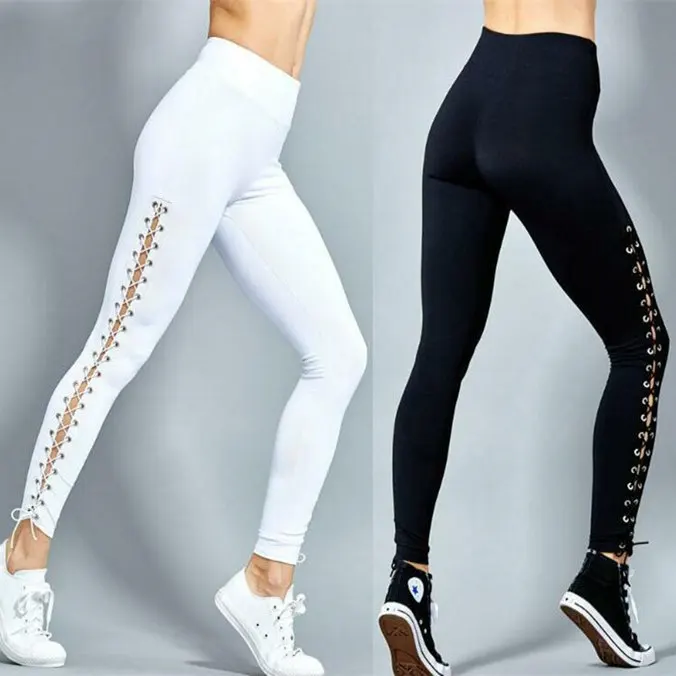 Женские леггинсы с высокой талией облегающие черные для фитнеса эластичные