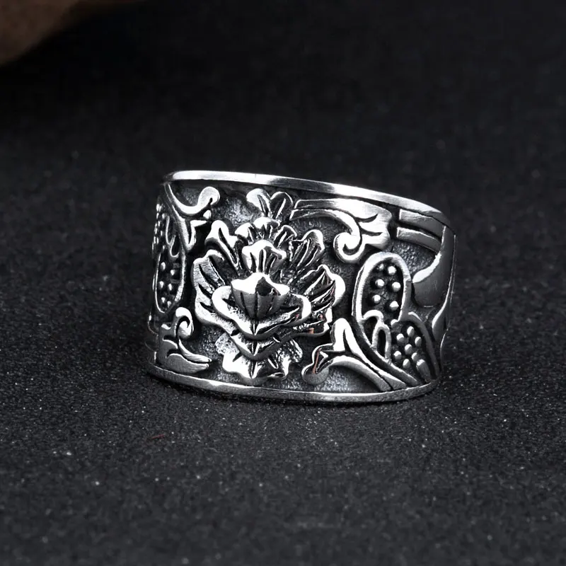 Мужские и женские кольца FNJ серебро 925 пробы в винтажном стиле|thai silver ring|925 ringrings for
