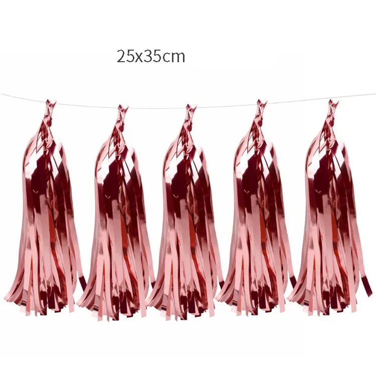 Rose gold tassel 5 шт. 12 дюймов красные романтические конфетти прозрачные воздушные шары для украшения для девичников Свадебные фон выход Вечерние - Цвет: Rose gold tassel