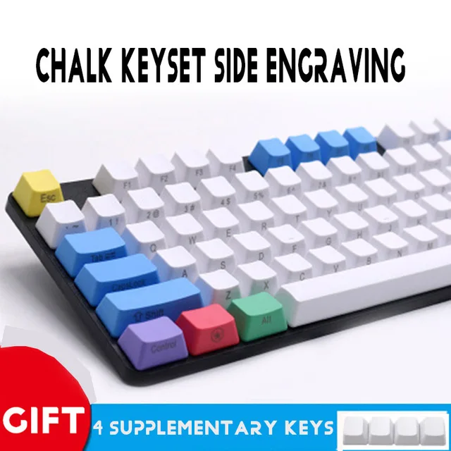 Chalk Keyset side Топ с принтом CARBON ZEALER Pbt Keycap для механической клавиатуры 108 ключей полный набор Dolch Keycaps ключи Corsair Bfilco Minila - Цвет: Chalk Keyset side