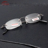 scober brand two pairs ultra light rimless stainless steel wire leg antireflect reading glasses 1 1 5 2 2 5 3 3 5 4