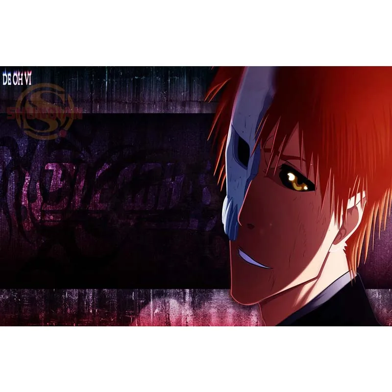 P0292 полая Ichigo аниме отбеливатель плакат на заказ холст плакат искусство отделочная ткань для дома ткань стены плакат печать шелковая ткань - Цвет: Светло-серый
