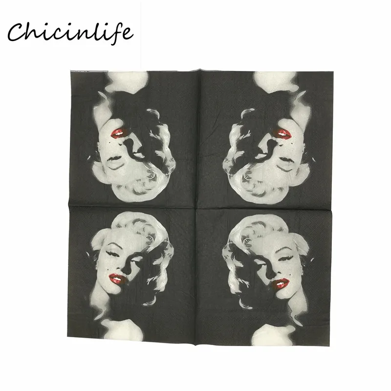 Chicinlife 20 шт./лот Мэрилин Монро декупаж ткани день рождения Новогодняя