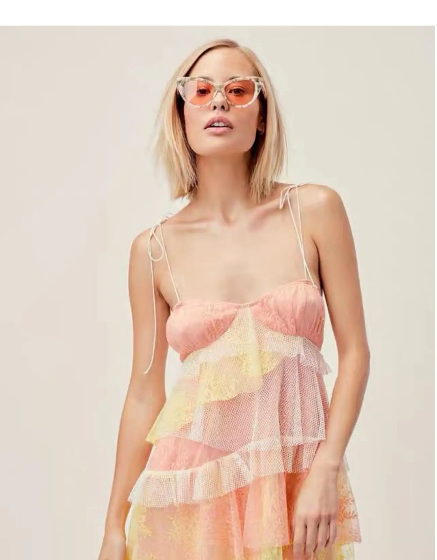EASYSMALL For love lemons женское платье, летнее пляжное сексуальное платье с открытой спиной, высококачественное цветочное кружевное платье с оборками и высокой талией, платья без рукавов