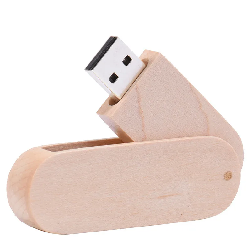 JASTER USB 2,0 деревянный логотип на заказ вращающийся деревянный флеш-накопитель карта памяти, Флеш накопитель 4G 8G 16GB 32GB 64GB креативный накопитель - Цвет: Maple wood