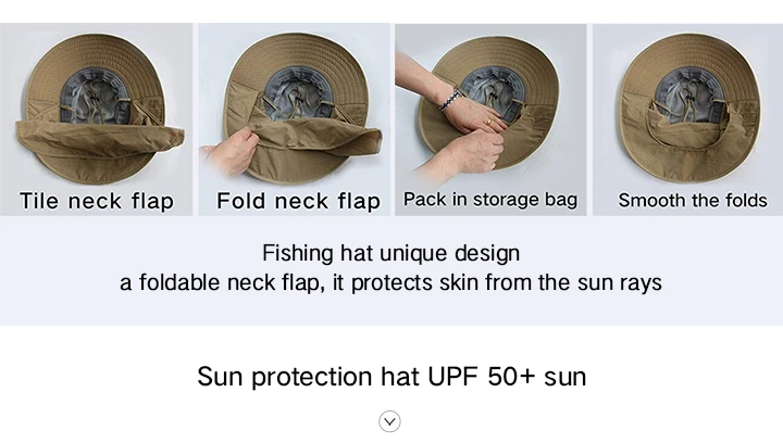 FURTALK Summer Sun Hat for Men Women Wide Brim UV Sun Protection Safari Hat with Neck Flap Outdoor Fishing Hiking Camping Cap