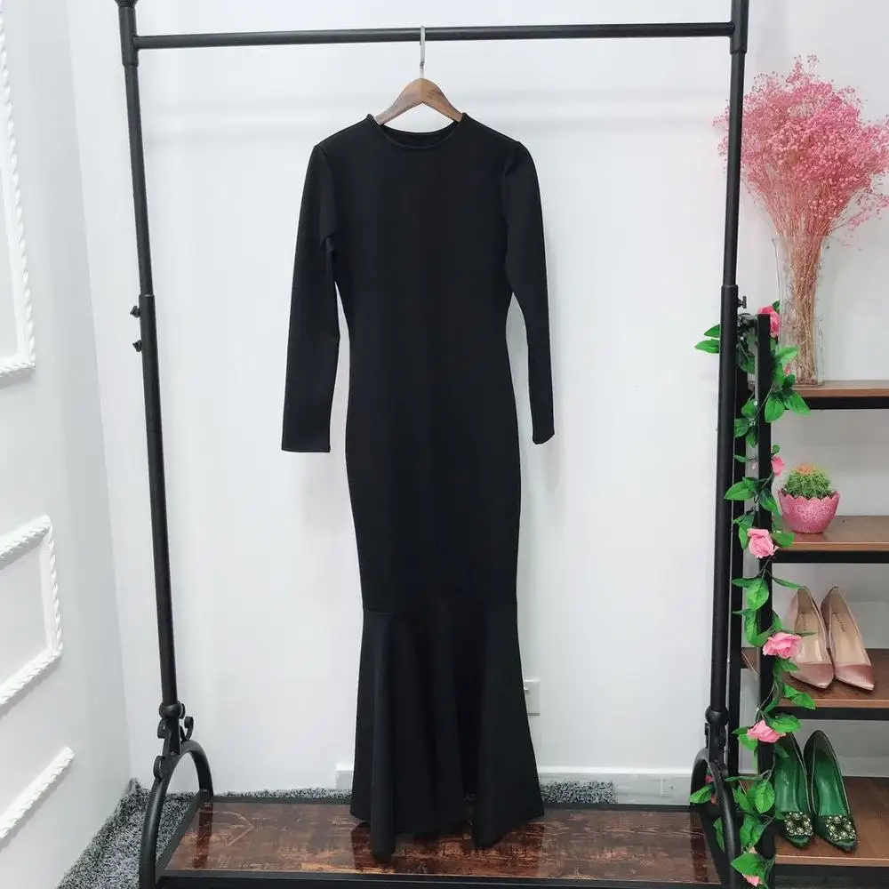 black dress Роскошная мусульманская вышивка abaya длинные платья кардиган-кимоно открытые длинные халаты Jubah Ближний Восток Eid Рамадан исламский - Цвет: black dress