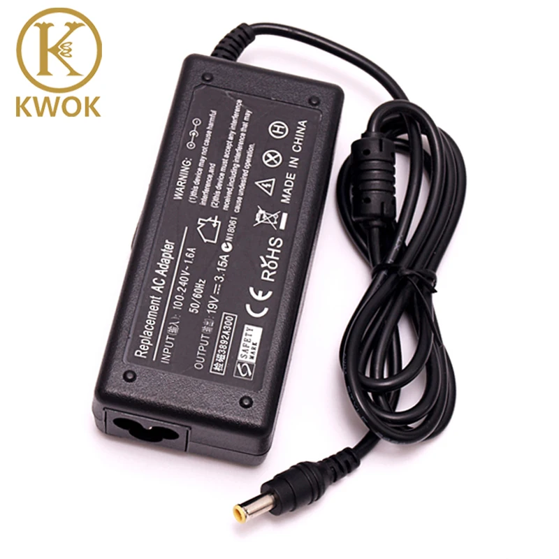 

Universal AC Adapter Laptop Charger For Samsung 19V 3.15A 5.5*3.0mm 60W X15 X05 X30 P30 Q35 X05Q70 P30 P20 V20 R20 R45 R100 R428