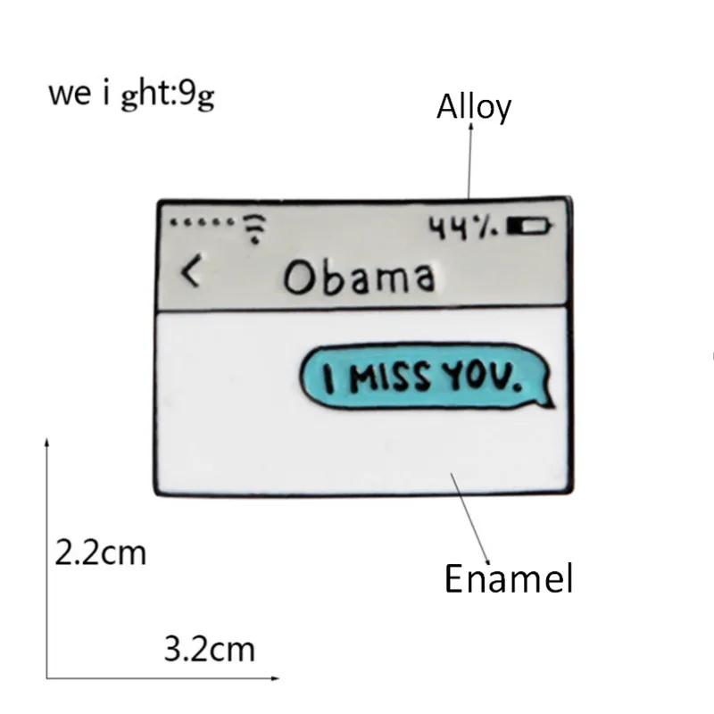 Эмалированная булавка Text Messag Обама я прошу вас подарки ювелирные изделия значки