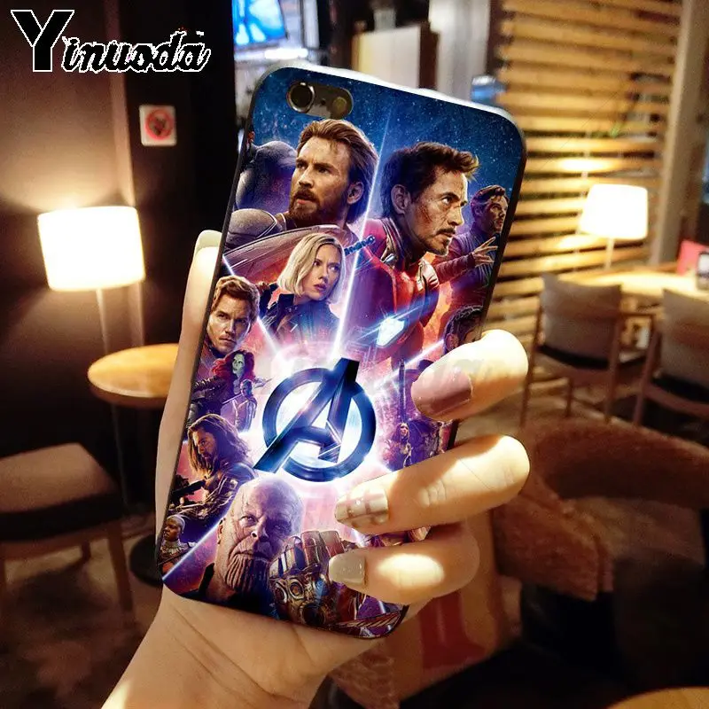 Yinuoda The Marvel Avengers Infinity War black silicone soft tpu cover Phone Case for iphone X XS MAX 8 7plus 5S SE 6s XR Cover | Мобильные