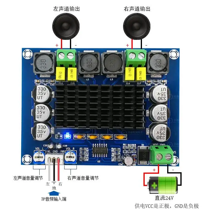TPA3116D2 DC12 26V двухканальный стерео высокой мощности цифровой аудио усилитель плата