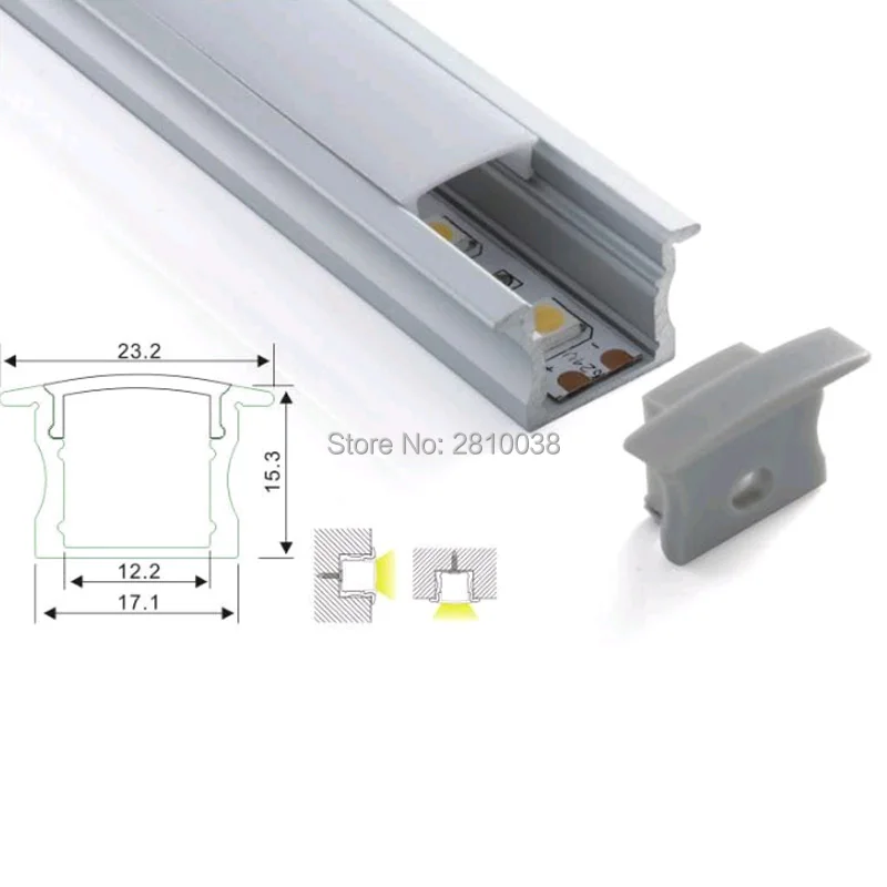 

100 x 2M Sets/Lot 23mm wide aluminium led extrusion housing with flange and recessed wall aluminum profile for led ceiling