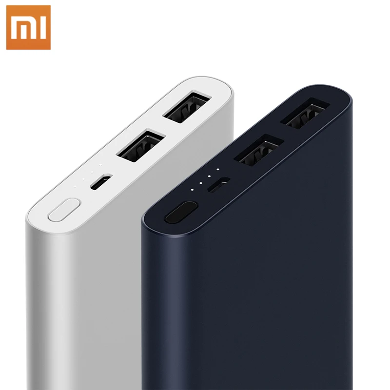 Xiao mi mi power Bank 2 18 Вт 10000 мАч Быстрая зарядка Dual-USB Alu mi nium power bank быстрое зарядное устройство Портативный внешний аккумулятор
