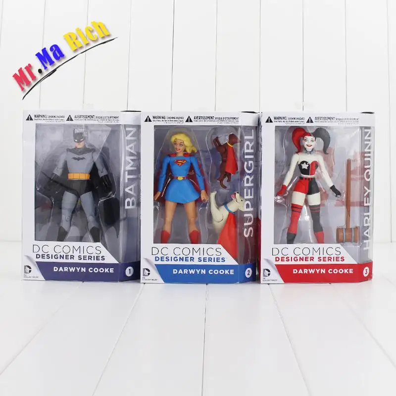 Серия дизайнерских игрушек Бэтмен Супергерл кон тростник Harley Quinn Con Il Martello Da collozione