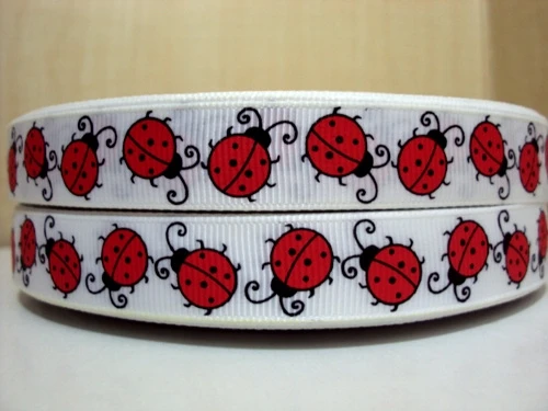 5yds в рулоне) 5Y1624 лента David 5/8 ''Божья коровка grosgrain ленты заколки для волос с принтами в виде ленты упаковка Свадебные украшения подарок