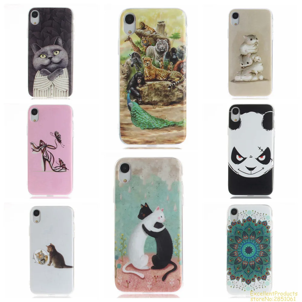 Высокое качество Cat ПЭТ окрашены силиконовый чехол для Apple iPhone 5 5S 6 6S PLUS 7 8 X XS XR Max