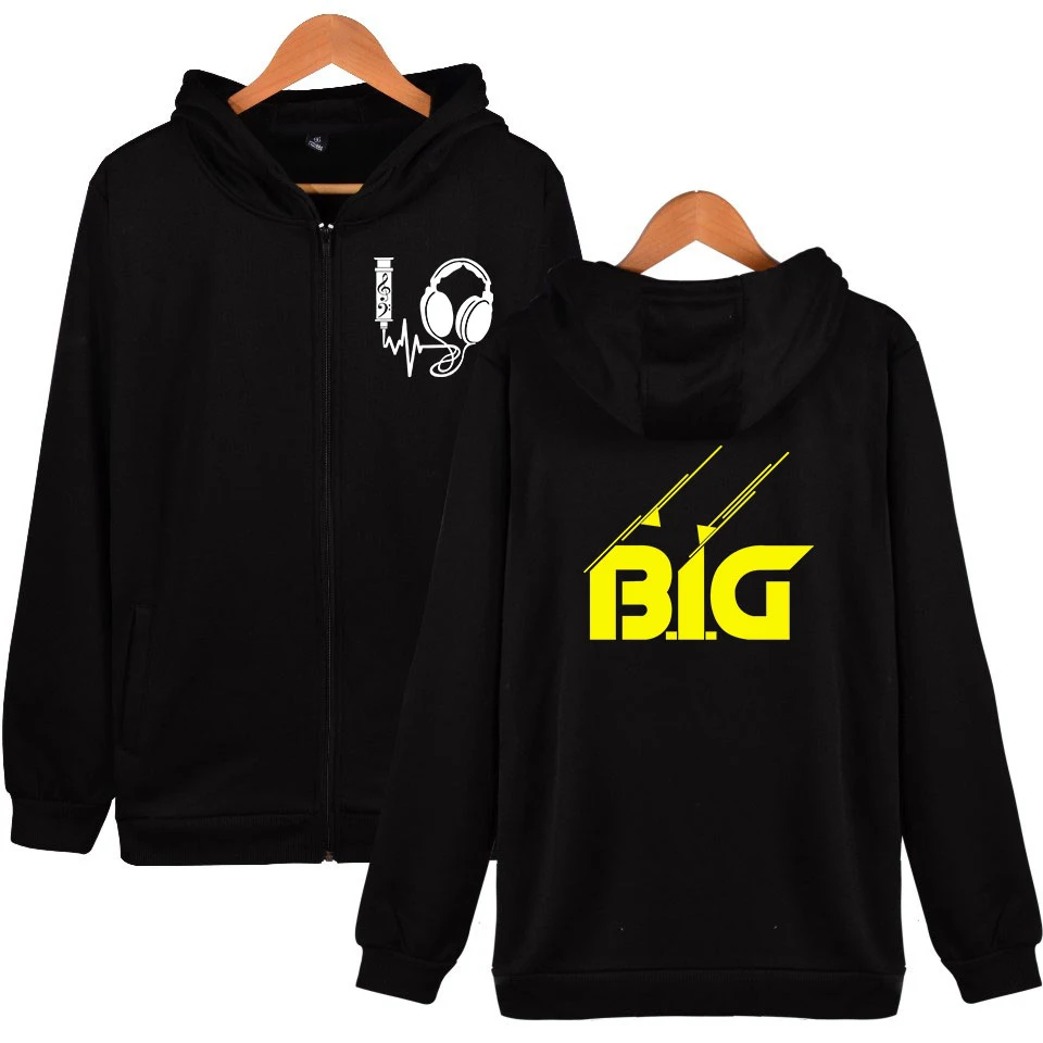 Новинка толстовка на молнии BIGGIE Мужская размера плюс 4XL зимняя одежда в стиле хип