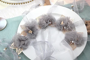 Gray 4 шт., dreamy girl, невесты, свадьба, помолвка, фотография, вечерние, подарок, жемчужный кулон, розовый цветок на запястье - Цвет: Gray