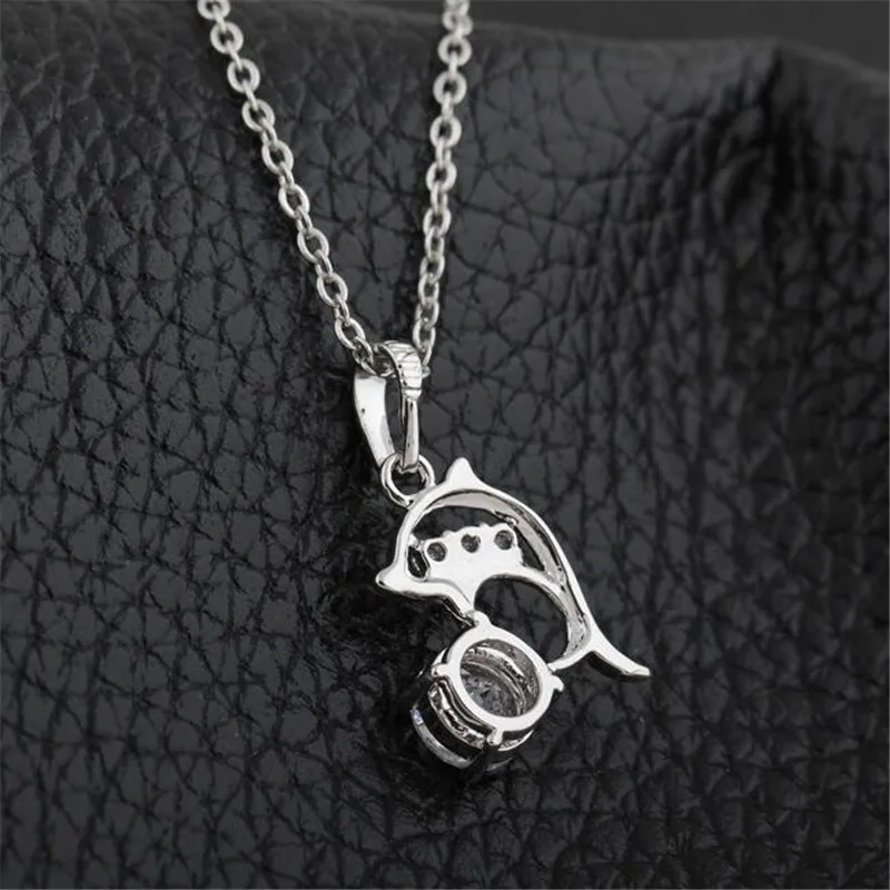 Brokenstone Trendy Gold Dolphin Crystal Necklace for women jewelry choker | Украшения и аксессуары