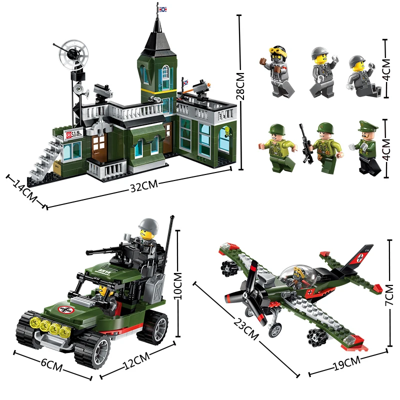Просветите военные образовательные строительные блоки игрушки для детей