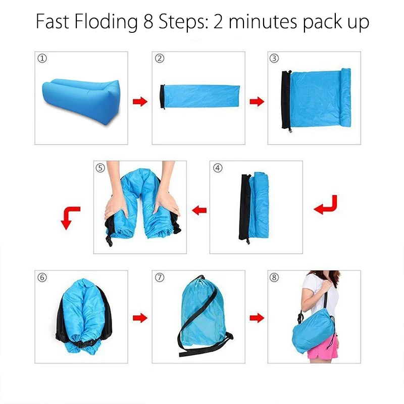 ZXZ портативный спальный мешок Кемпинг Ленивый водонепроницаемый воздушная