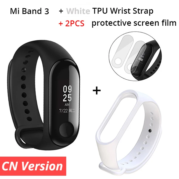 Add White Strap Xiaomi mi-браслет 3 mi Band 3 мгновенное сообщение каллид водонепроницаемый OLED сенсорный экран mi band 3 mi Band 2 Up Smart Xiao mi Band - Цвет: Add White Strap