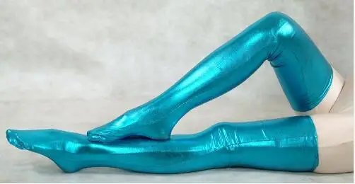 Женские блестящие пикантные чулки до бедра с металлическим блеском ФЕТИШ