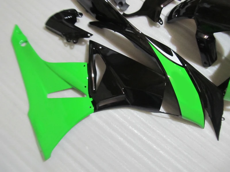 Комплекты обтекателей для Kawasaki ZX6R 2009 2010 2011 2012 зеленый черный пластиковый ниндзя