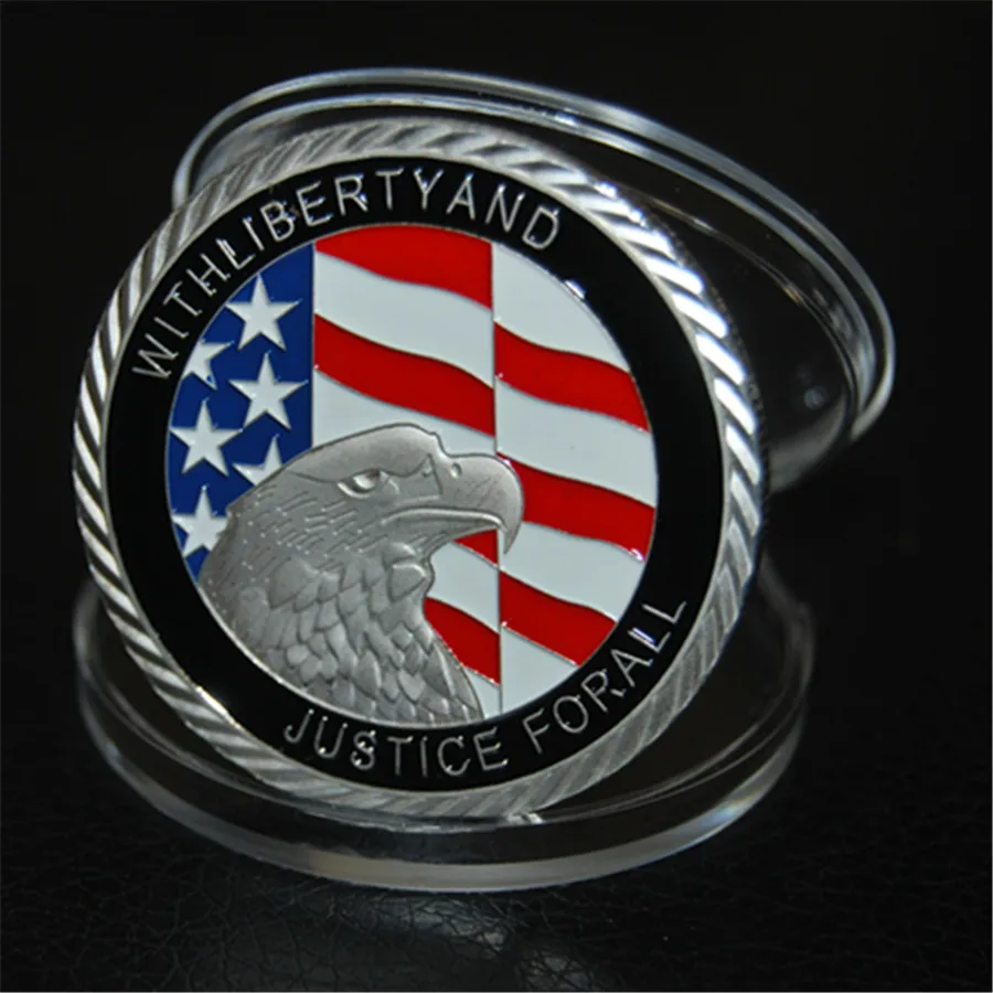 

Free Shipping 5pcs/lot,40mm Ten Years Of 911 September 11 Silver Plated Souvenir Coin Medal USA The United States Of America