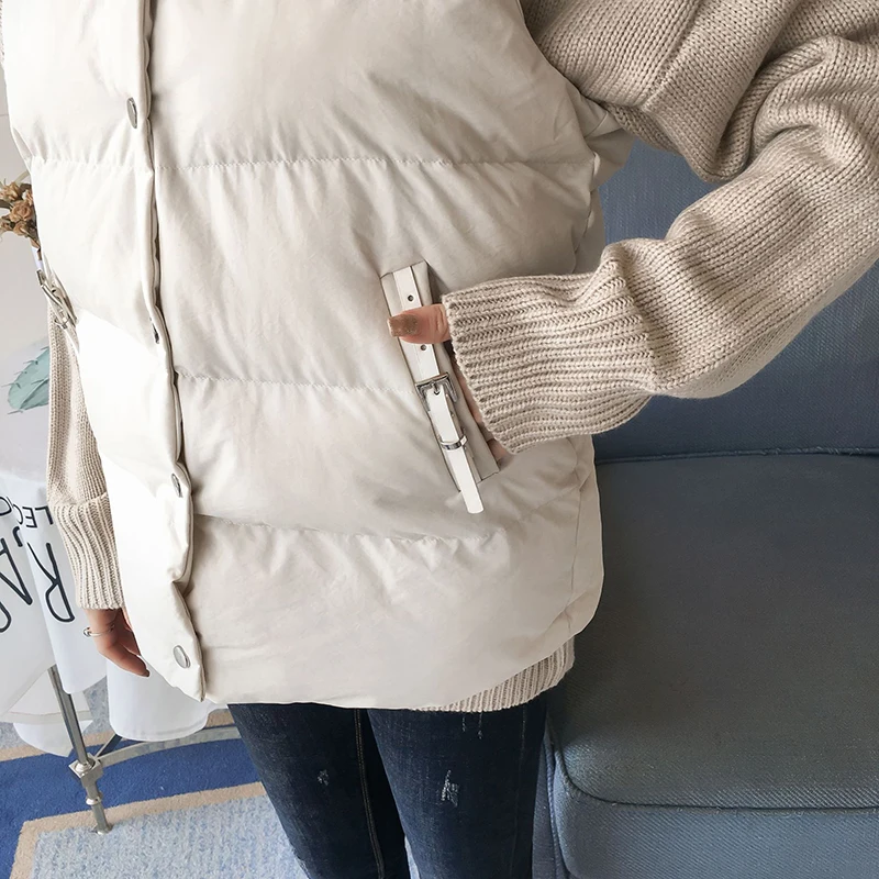 Модные жилет без рукавов для женщин толстые теплые карманы мужские парки 2018