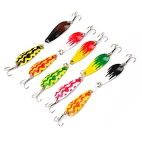 10pcs mixed colors fishing metal lures spoon lures set artificial trout lure hard baits fishing tackle