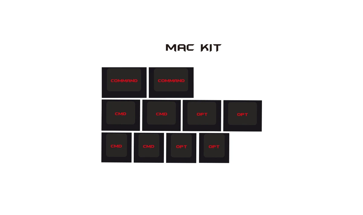 MAC KIT 1 комплект PoFoCaps PBT сублимационные колпачки для ключей персональная механическая клавиатура для Dota2 мясника полный набор вишневого профиля - Цвет: MAC KIT