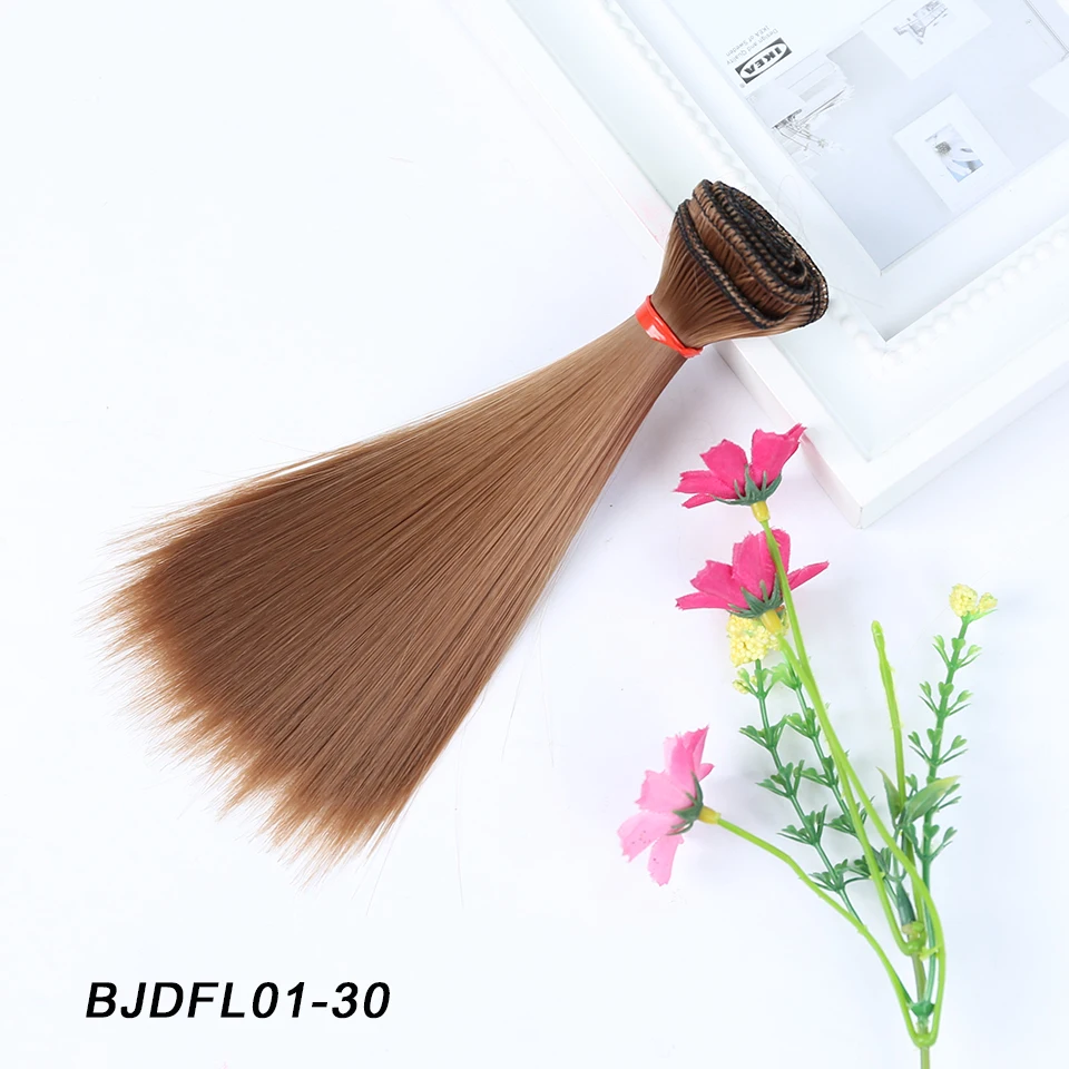 Allaosify 1 шт 15*100 см и 25*100 чёрный коричневый Цвет прямые кукольные волосы для 1/3 1/4 BJD