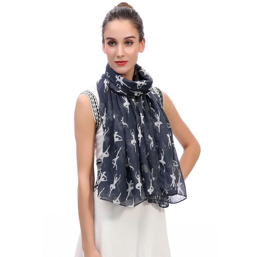 Женский шарф с принтом балерины мягкая легкая шаль для подарка|women scarf shawl|women