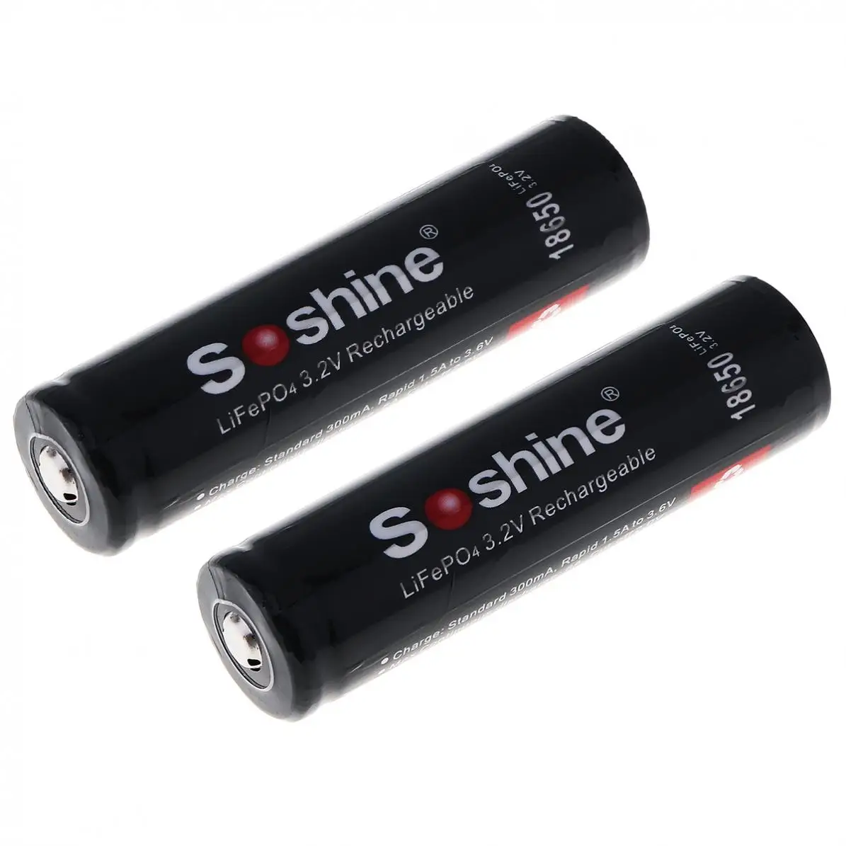 2 шт./лот Soshine 1800 мАч LiFePO4 3 В 18650 перезаряжаемая батарея с защищенной печатной