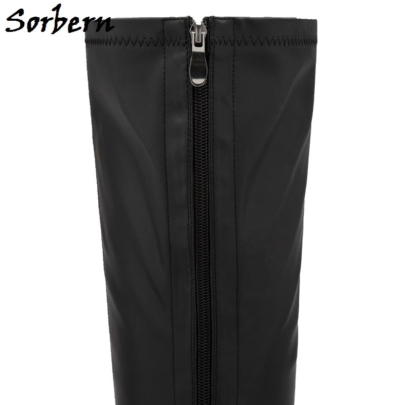 

Sorbern Women'S Large Size Boots White Over The Knee Stilettos Spring Ladies Shoes Custom Color High Heels Patent Leather Boots