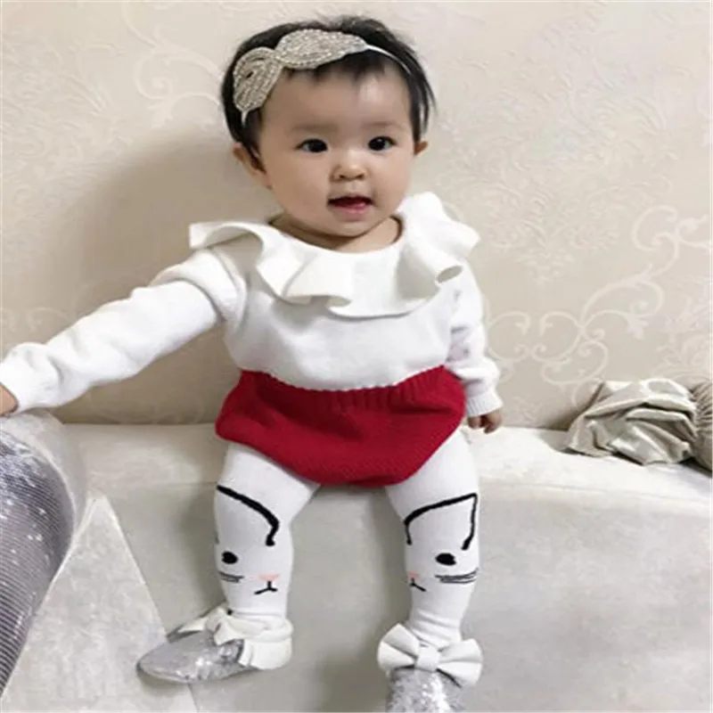 Новинка 2017 осенне зимние вязаные топы для новорожденных девочек трикотажные в