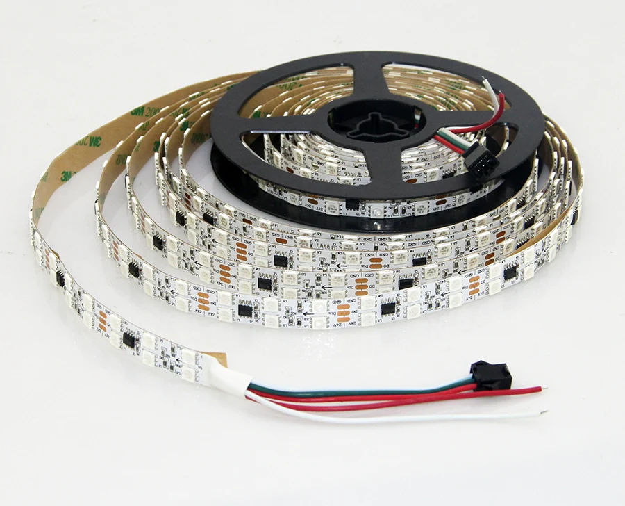 Супер яркий 5 M WS2811 2811 ic 120 светодиодный S/96 Светодиодный s/m 5050 SMD RGB Светодиодные ленты Адресуемая цифровая IP20 двухрядные светодиодные полосы